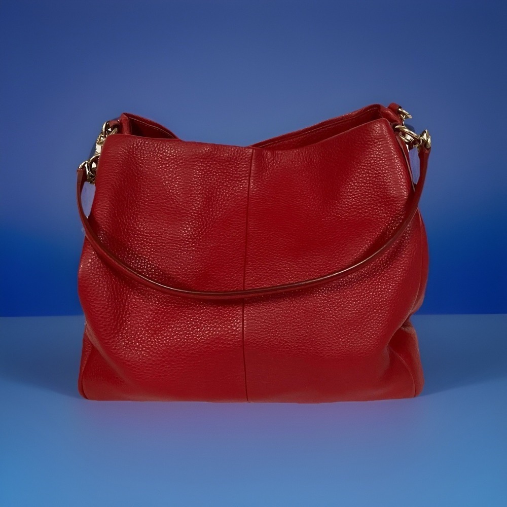 COACH Rich Red Tumbled Leather Three Compartment Vintage‎ Hobo Shoulder Bag - Picture 5 of 11